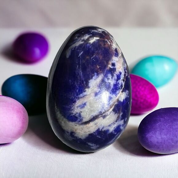 Sodalite Crystal Egg Meditation Stone (#1)‎ - Picture 1 of 12